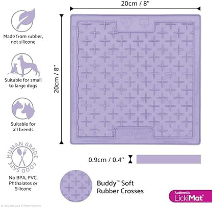 LickiMat Classic Buddy Slow Feeder for Dogs Lick Mat Boredom Anxiety Reducer Perfect for Food Treats Yogurt Liquid Food Peanut Butter Fun Alternative to a Slow Feed Dog Bowl, Lavender - Image 2