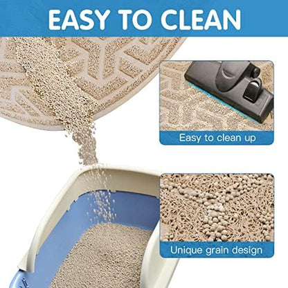 UPSKY Waterproof Cat Litter Mat Large 35" x 24" Soft on Kitty Paws, Beige - Image 4