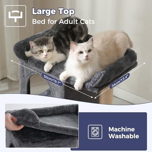 Cat Tree with Large Top Bed 28”Cat Tower with Scratching Post - Image 3