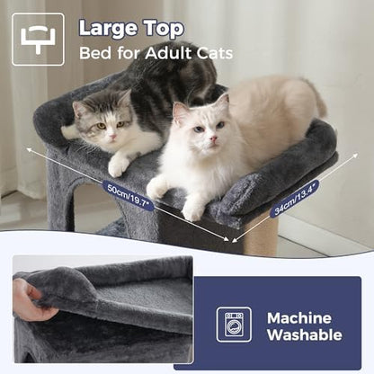 Cat Tree with Large Top Bed 28”Cat Tower with Scratching Post - Image 3