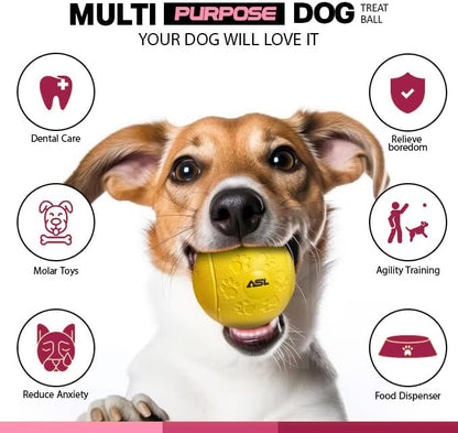 ASL Interactive Dog Treat Ball 2 Pack – Treat Dispensing Dog Toy, Dog Puzzle Toy & Dog Puzzle Feeder, Interactive Dog Ball for Enrichment, Slow Feeder Dog Toy, Dog Toys to Keep Dogs Busy