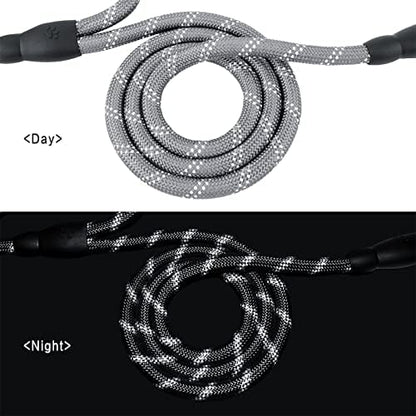 Plutus Pet Rope Dog Leash 6ft Long, Heavy Duty,Reflective Double Handle Leash for Safety Training, for Medium Large Dogs, Dual Handle Leads(Gray) - Image 5