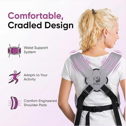 Dog Carrier Sling for Small Dogs 7–15 lbs, Hands-Free Front-Facing Pet Sling with Safety Leash, Support Mat & Adjustable Strap, Breathable Mesh, Machine Washable for Walking, Hiking, Travel (Grey) - Image 5