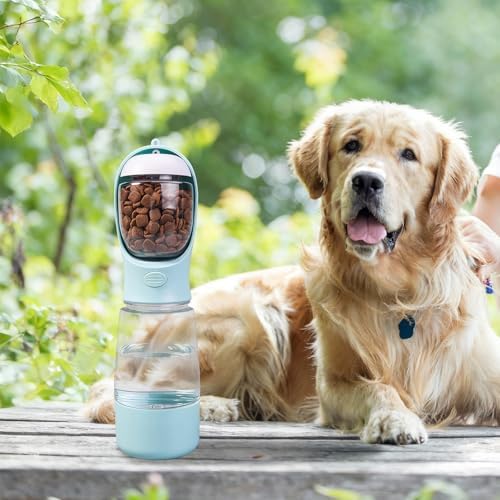 3-in-1 Portable Dog Water Bottle Leak Proof 14oz Blue - Image 5