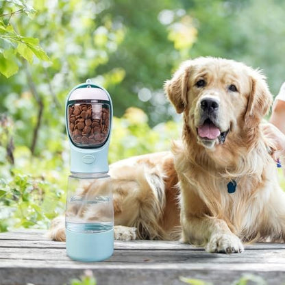 3-in-1 Portable Dog Water Bottle Leak Proof 14oz Blue - Image 5