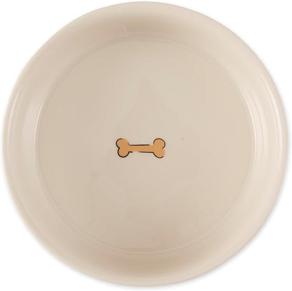 Bone Dry Ceramic Food Bowls, Non-Slip & Dishwasher Safe, Medium Set, 6x2 Terrazzo