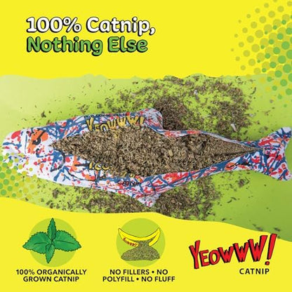 Yeowww! Catnip Pollock Fish Catnip Cat Toy - 10 in Kicker Toy for cats, 100% Stuffed with Premium Organically Grown Catnip, Made in USA - Image 3