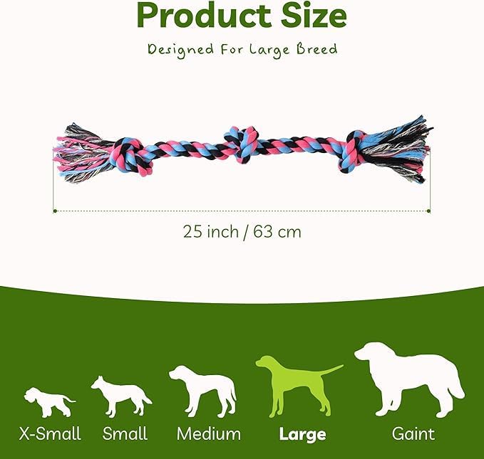 Dog Rope Toy for Large Dogs Heavy Duty Dog Chew Toys for Aggressive Chewers - Image 3