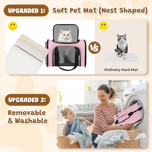 Cat Carrier Soft Up to 16 Lbs, Breathable Pet Travel Bag with Steel Frame - Image 5
