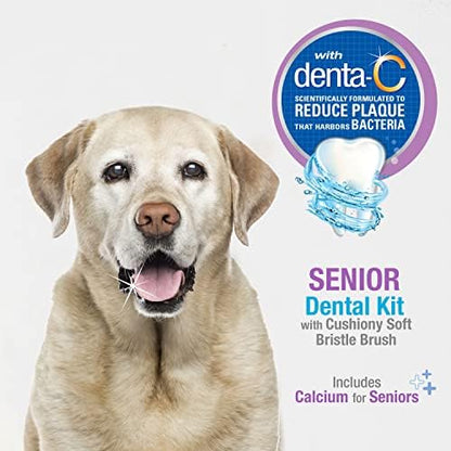 Nylabone Advanced Oral Care Senior Dog Dental Kit with Cushiony Soft-Bristle Toothbrush Bacon (3 Count) - Image 2