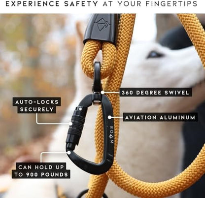 MADE TO ROAM Premium Explorer Leash - Climbing Rope Leash with Autolocking Aviation Aluminum Carabiner - Vermont Weekends, 6ft - Image 3
