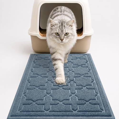 Yimobra Cat Litter Mat, Waterproof Litter Trapping Mat, 24x20, Tea Blue by Yimobra