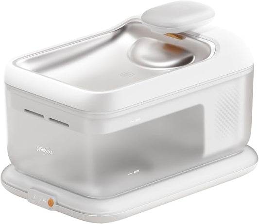 Cordless Pet Water Fountain, Automatic Cat Water Founatin Battery Operated, 4.5L with Stainless Steel Tray for Cats Dogs Multiple Pets Indoor, Wirelss Water Pump and Ultra-Quiet S7 Air White