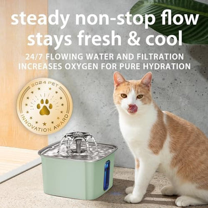 Veken Innovation Award Winner Stainless Steel Cat Water Fountain, 108oz - Image 5