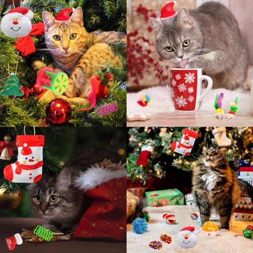 Christmas Cat Toys 19 PCS, Stocking Assorted Gifts for Indoor Cats - Image 3