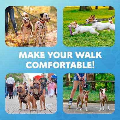 Double Dog Leash – Adjustable Length Long Leash for Dog Training – Dual Reflective Dog Leash with Non-Tangle Design – Heavy Duty Nylon and Metal Buckles – Ideal - Image 6