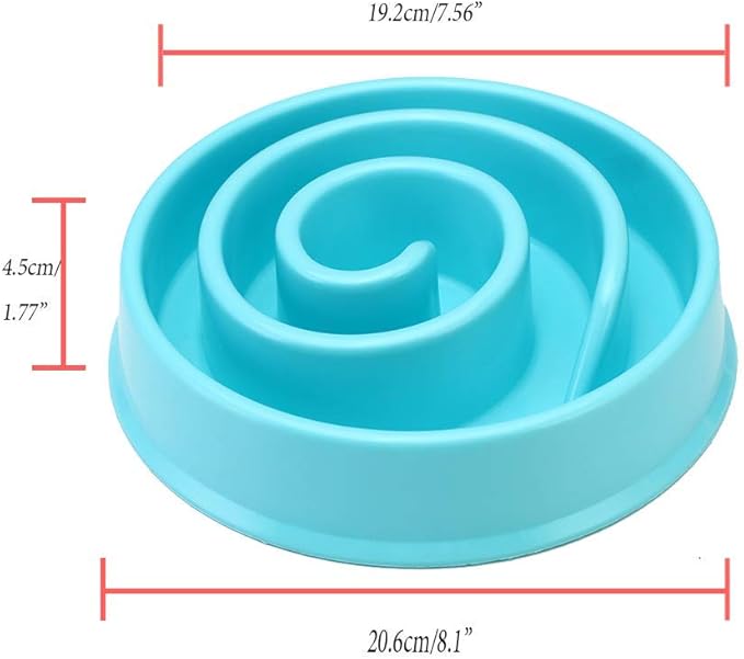 WenYing Slow Feeder Puzzle Dog Bowls, Interactive Bloat Stop Busy Bowl, Food Water Fun Feeding, Non-Slip Anti Choke Healthy Diet Bowls (Blue 2)