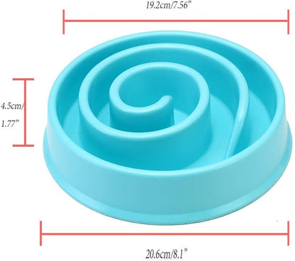 WenYing Slow Feeder Puzzle Dog Bowls, Interactive Bloat Stop Busy Bowl, Food Water Fun Feeding, Non-Slip Anti Choke Healthy Diet Bowls (Blue 2)