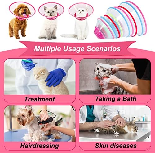 Vivifying Pet Cone for Cats and Small Dogs, 3 Size of Adjustable 5.7-8in Lightweight Recovery Elizabethan Collar for Cats, Puppies and Mini Dogs (Pink) - Image 5