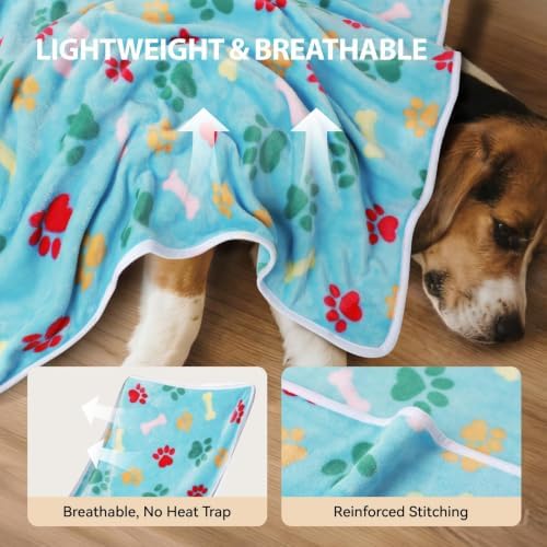LINENLUX Dog Blankets 3-Pack, Super Soft Fluffy Fleece Pet Throw Warm - Image 2
