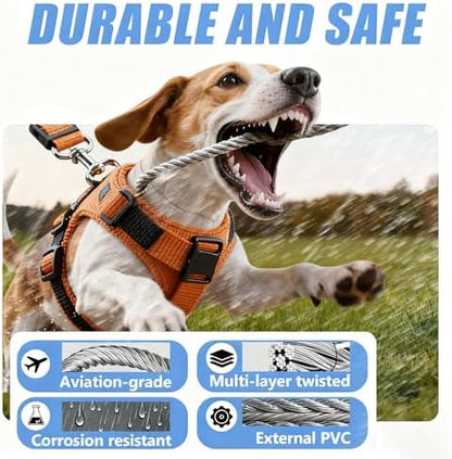 2 in 1 Chew Proof Dog Seat Belt for Car, Heavy Duty Steel Cable Car Harness & Headrest Restraint for Medium & Large Dogs Chewer - Image 3