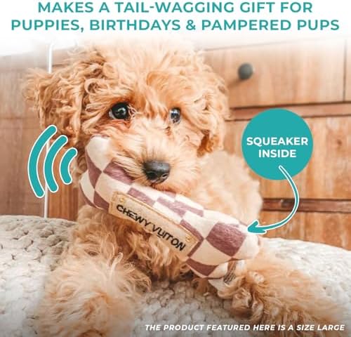 Haute Diggity Dog Chewy Vuiton Bone Plush Dog Toy, Designer Parody Toy - Image 5