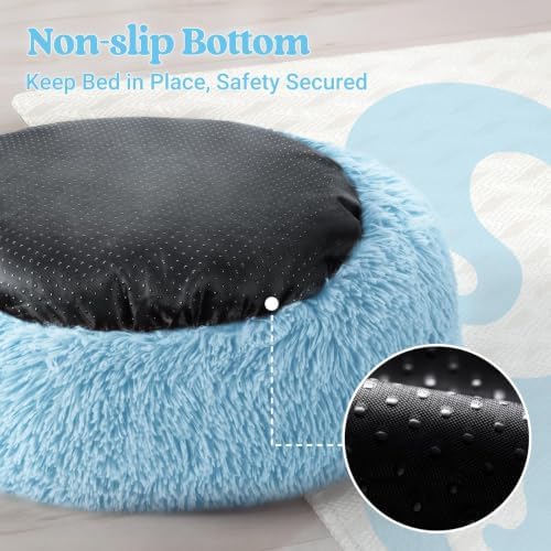 rabbitgoo Calming Cat Beds for Indoor Cats, 20 inches, Light Blue - Image 7
