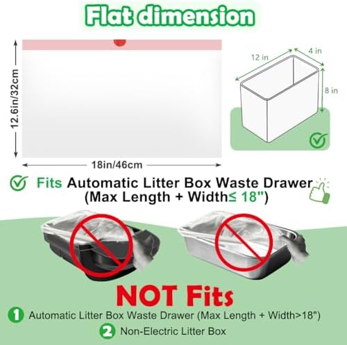SZEE 120 Pcs Drawstring Automatic Cat Litter Box Bags Compatible with MW-SC01/SC02/SC09/LR01/LB02, Cat Litter Bags for Automatic Litter Box Featuring Side-Access Waste Storage, 18x12.6 Inch - Image 3
