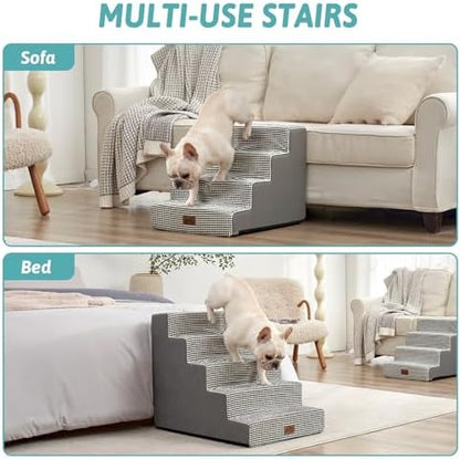 COZY KISS Dog Stairs for Small Dogs, 5 Step Pet Stairs for Beds & Couches - Image 6