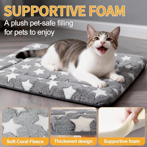 Dog Bed Mat, Reversible Crate Pads for Small/Medium/Large Dogs & Cats Sleeping, Portable & Soft, Dog Beds Crate Pad (Grey, XS(18"*14"*1.5")) - Image 4