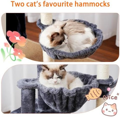 Heybly Cat Tree, 40" Tower with All-Sisal Wrapped Scratching Post HCT006SG - Image 5