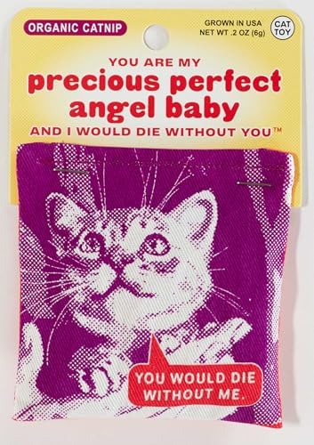 Blue Q Catnip - Cute Cat Toys for Biting w/Funny Graphics - Precious Angel by BlueQ