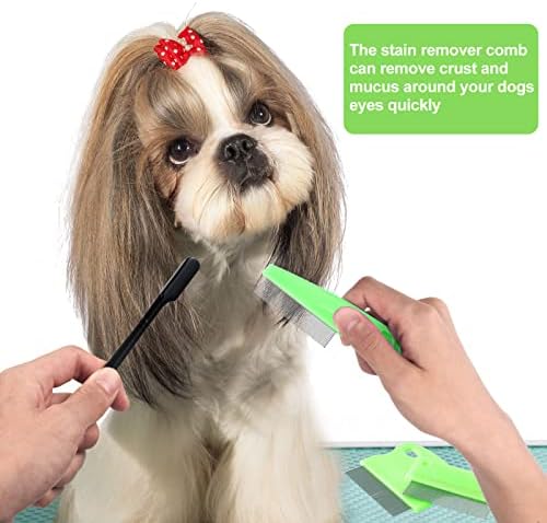 Boao 5 Pcs Dog Eye Comb Tear Stain Remover Grooming, Green, Black - Image 6