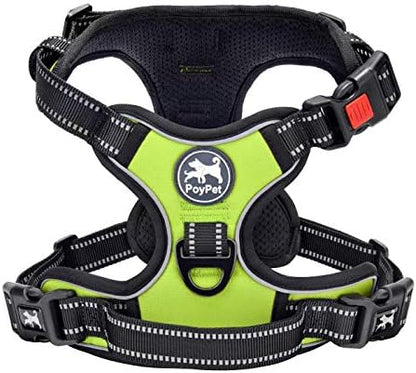 PoyPet No Pull Dog Harness Large with Front Clip & Neck Release Buckle by PoyPet
