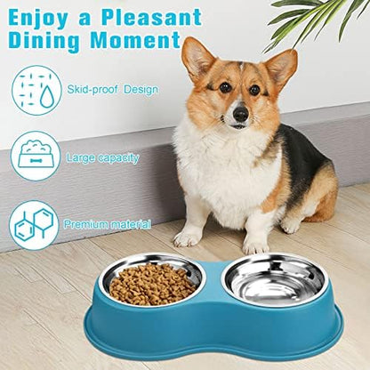 Epetslove Stainless Steel Dog Bowls Double Non-Slip Dog Water and Food Bowl - Image 4