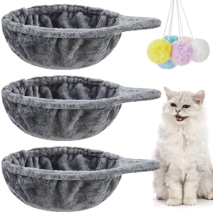 Dansydaisy 3 Pack Cat Tree Basket Replacement Hammock 14.6" Gray by Dansydaisy