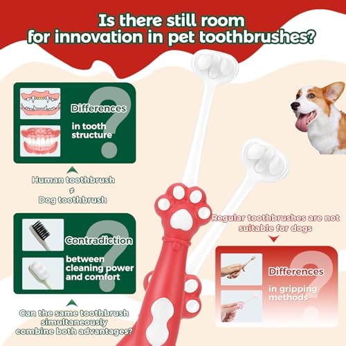 2 Pcs 3-Sided Dog Toothbrush for Puppies and Small Dogs - Image 2