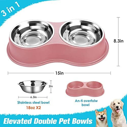 Epetslove Stainless Steel Dog Bowls Double Non-Slip Dog Water and Food Bowl - Image 2