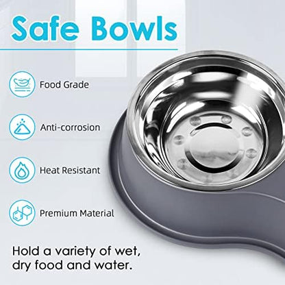 Epetslove Stainless Steel Dog Bowls Double Non-Slip Dog Water and Food Bowl - Image 4