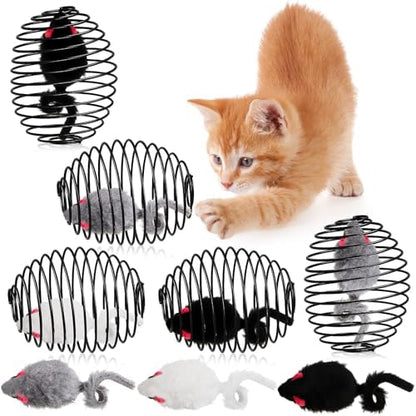 Jecery 5 Pcs Cat Toys Spring,Mouse,Black by Jecery