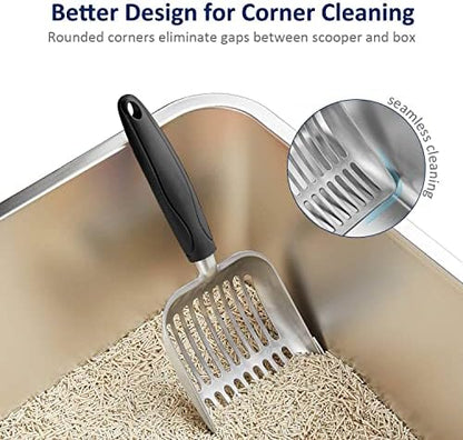WePet Cat Litter Scoop, Aluminum Alloy Sifter, Kitty Metal Scooper, Deep Shovel, Long Handle, Poop Sifting, Kitten Pooper Lifter, Durable, Heavy Duty, for Litter Box - Image 5