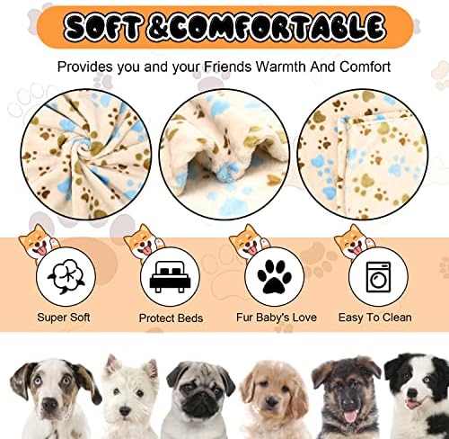 Rezutan Blanket for Large Dogs & Cats Soft Reversible Cute Paw 40"x31" - Image 2