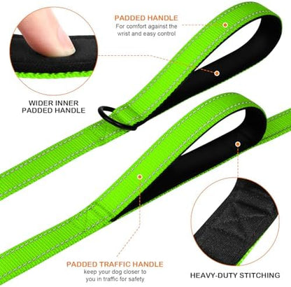 Joytale Dog Leash for Large Dogs that Pull, Double Handle, 4FT, Green - Image 2