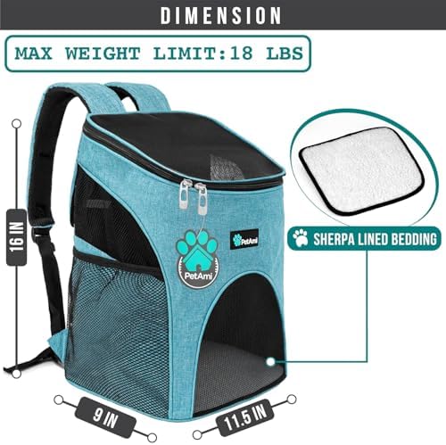 PetAmi Cat Backpack Carrier for Small Dogs and Large Cats, Airline Approved - Image 2