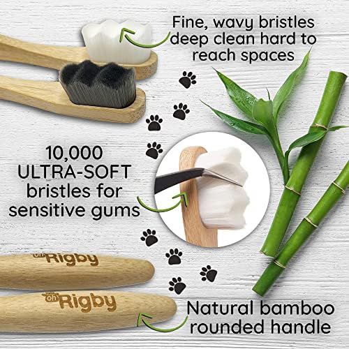 Dog Toothbrush- 10,000 Ultra-Soft Bristles for Sensitive Pet Teeth & Gums- Natural Bamboo Toothbrush for Comfortable, Gentle Deep Cleaning - Image 2