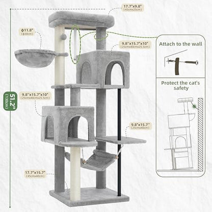 Gitelsnour Cat Tree Tower with Sturdy Steel Tube for Indoor Cats GCT014W - Image 6