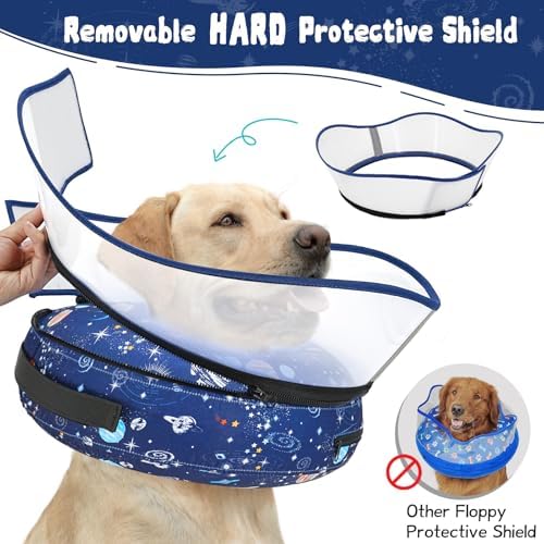 Elevated Inflatable Dog Cone Collar to Stop Licking, Doggie Donut Collar After Surgery, Soft Dog Cone Alternative for Small Medium Large Dogs - Image 3
