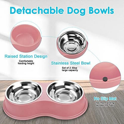 Epetslove Stainless Steel Dog Bowls Double Non-Slip Dog Water and Food Bowl - Image 3