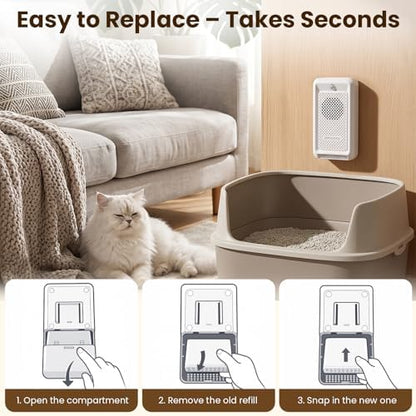 3-Pack Replacement Odor Module for Cat Litter Deodorizer, 60-Day Plant-Based Refill Pods, Compatible with Bopulatrix Motion Sensor Litter Box Freshener - Image 2