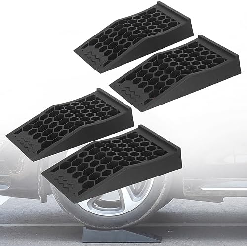 OULEME 2.44" Lift Low Profile Car Service Tire Ramp, 17"x9.5"x3.1", 4PK by OULEME